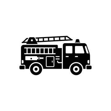 Emergency vehicle rescue service vehicle with ladder