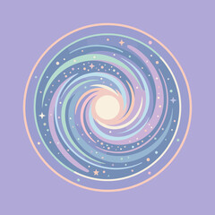 Fototapeta premium A colorful spiral illustration on a soft purple background
