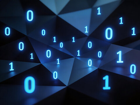Binary numbers on geometric background