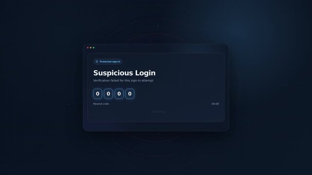 Security Alert Login Notification Interface Animation