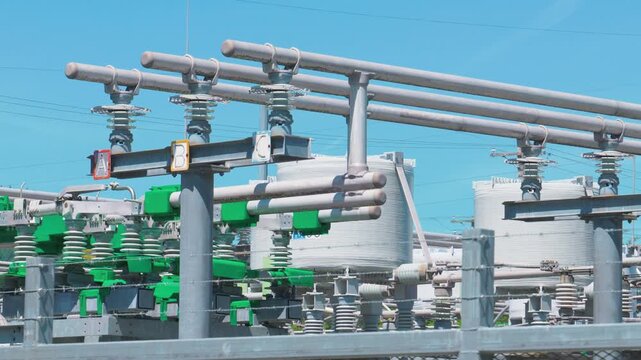 High voltage electrical substation transformers and busbars