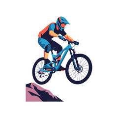 Obraz premium Mountain Biker Jumping, Extreme Sports