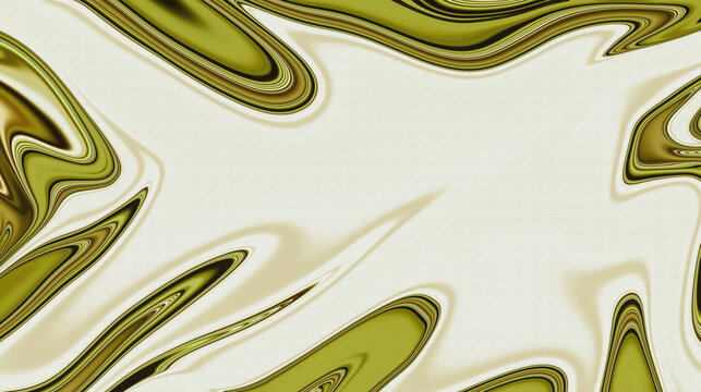 Abstract olive green and white marble swirl textured background pattern