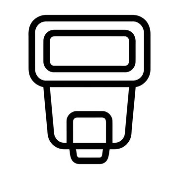Bold Outline Minimalist Camera Flash Unit Icon Symbol Design
