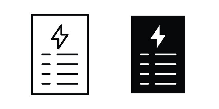 Electricity utility bill icon