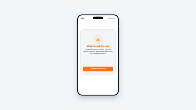 Smart Home Remote Control Mobile App UI Mockup and Weak Signal Warning Screen Animation