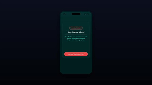 Futuristic Medical Tracking Mobile Application Simulating Missed Dose Failure Notification