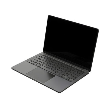 Modern dark gray laptop computer isolated
