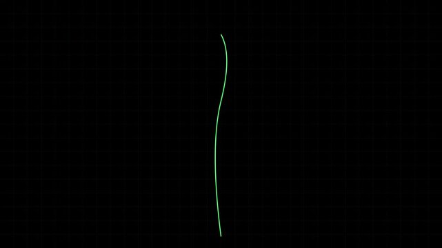 Minimalist green line animation on 4k black background, for motion