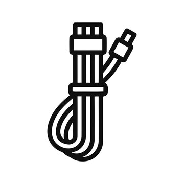 Modern Outline Computer Power Supply Unit Cable Connector Icon