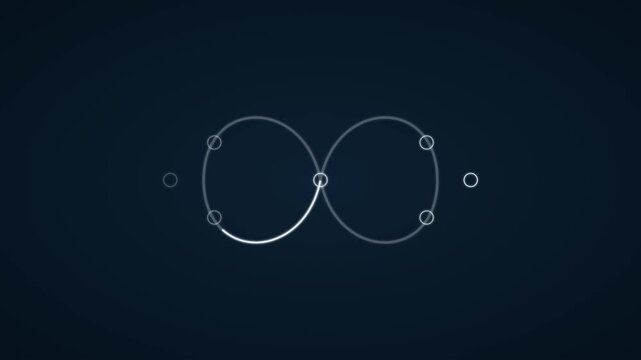 Minimalist infinity loop loading animation with glowing circular progress bar for digital interface 4k