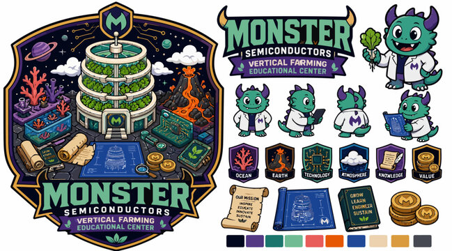 Monster Semiconductor Branding and Merchandise Collection.