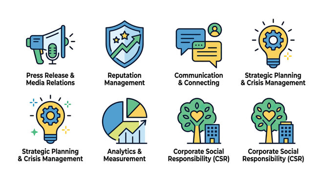 business strategy and csr icons