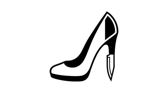 Stylish high heel shoe illustration in minimalist vector style for fashion
