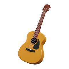 Fototapeta premium 3D render of an acoustic guitar