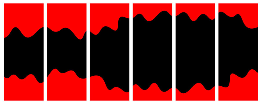 Minimalist style design featuring bold red dripping borders over a dark contrast.