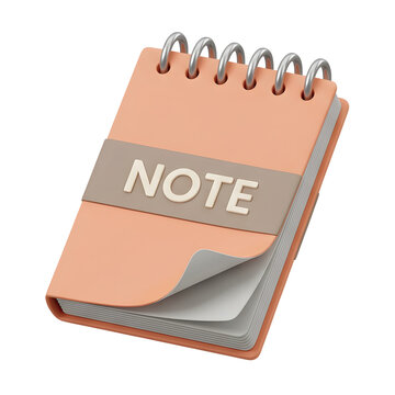 3D spiral notebook icon with note label