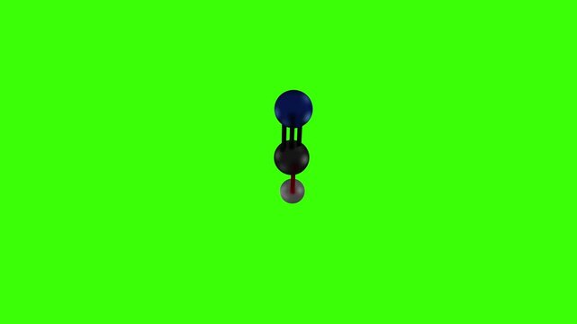  Hydrocyanic Molecule Floating in Microscopic Environment - Green Screen