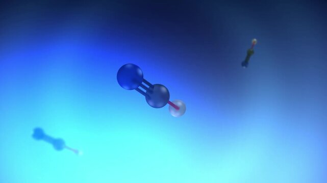 Hydrocyanic Molecule Floating in Microscopic Environment