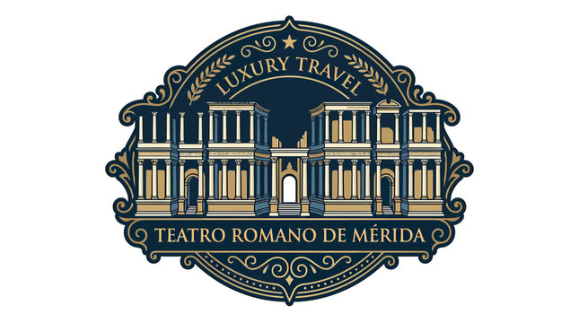 Luxury Travel Emblem - Roman Theatre of Merida Emblem