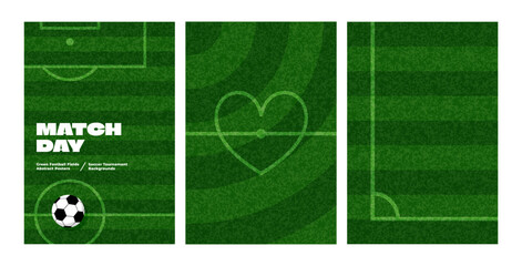 Obraz premium Soccer Field Green Grass Pattern with Realistic Astro Turf Texture. Top View of Football Pitch with Touchline, Goal Line and Centre Spot. Vector Realistic Sport Ground Texture for Football Game