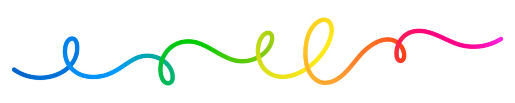 Wave Swirl Color Line. Curve Gradient Flowing Continuous Line. Abstract Rainbow Color 3D Graphic Design Element.