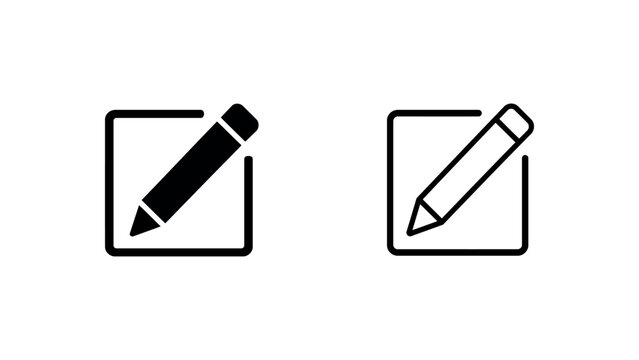 Pencil on note block icons