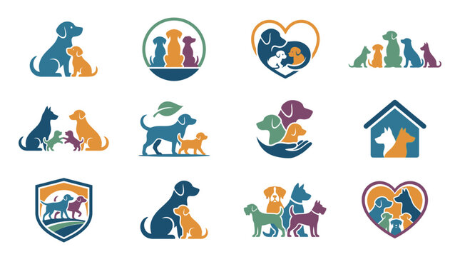 Colorful silhouettes for animal welfare and pet bonding.