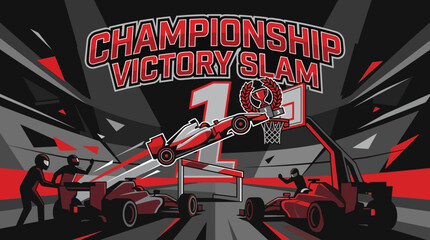 Obraz premium Championship Victory Slam Racing Fun And Celebration Event