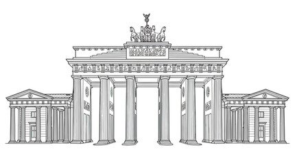 Brandenburg Gate, Berlin - Detailed Architectural Sketch © jono