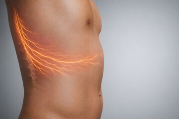 Naklejka premium Persistent Nerve Pain After Healed Shingles Band