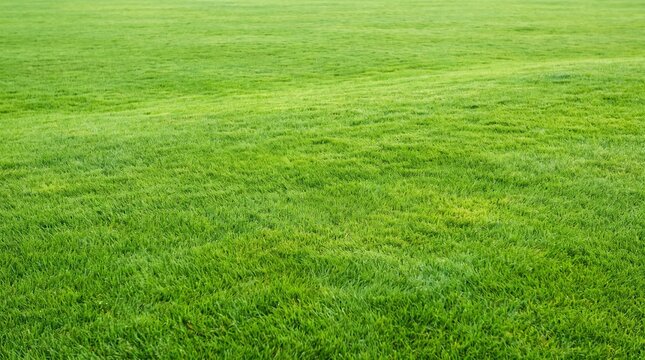 A wide, evenly trimmed green grass field extending into the distance.