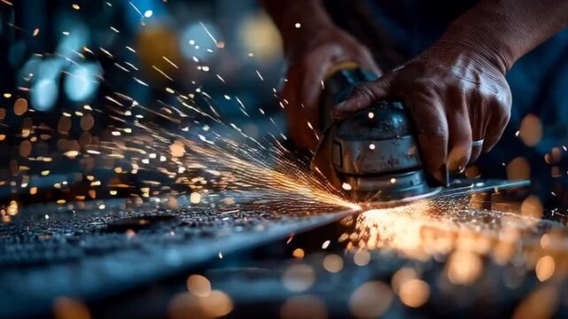 Metal Grinding With Sparks. (1)
