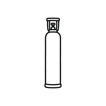 Simple Line Art Illustration of a Gas Cylinder.