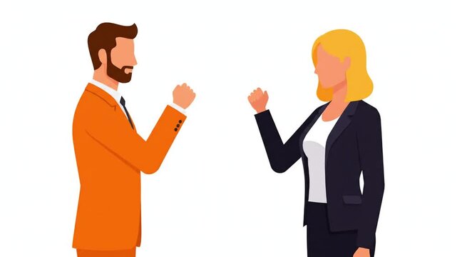 Two business professionals having a heated discussion at work.