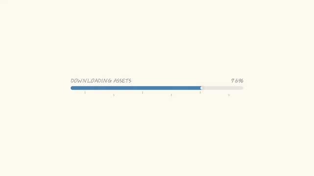 Progress bar percentage counter animation loading interface