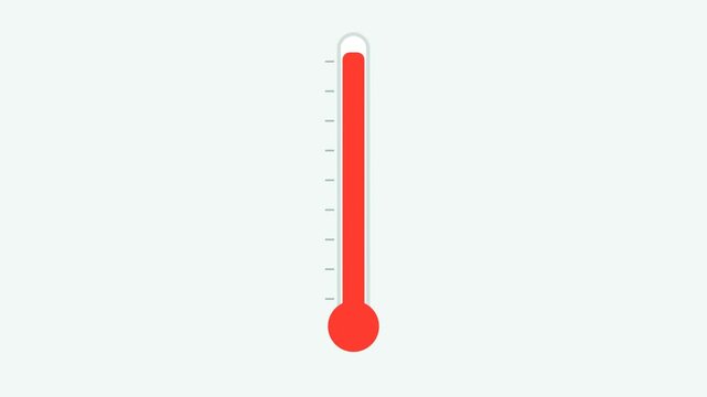 Thermometer temperature rising animation climate heat gauge