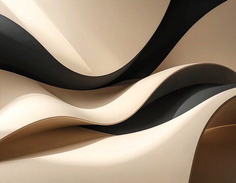 ベージュ曲線のシンプルモード背景画像