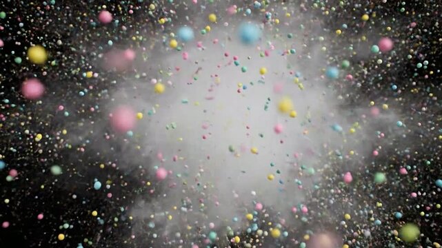 Colorful Fireworks Explosion in Night Sky for Celebration Video