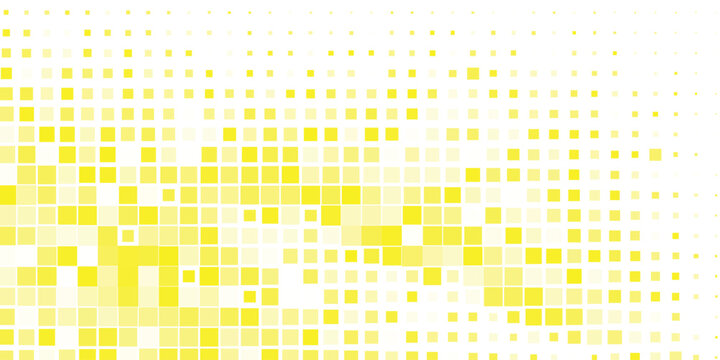 Geometric mosaic pattern with coral, peach, and yellow triangles and squares abstract backgroun design.