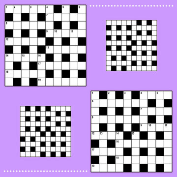 Crossword puzzle grids 10x10 squares with corresponding answer grids