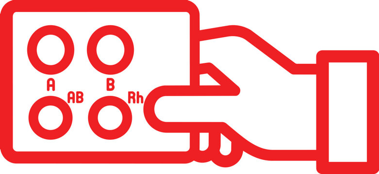 Hand holding blood group testing card