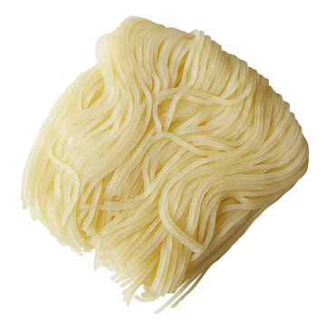 盛岡冷麺 茹でる前の生麺塊の切り抜き コシのある冷麺 ご当地グルメ料理食材