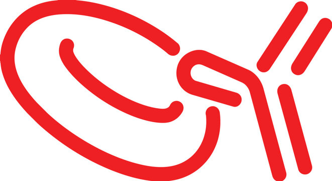 Red blood cell and antibody medical icon