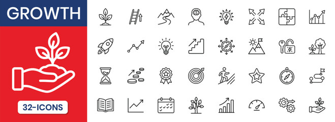 Growth Thin Line Icon Set © IconNest