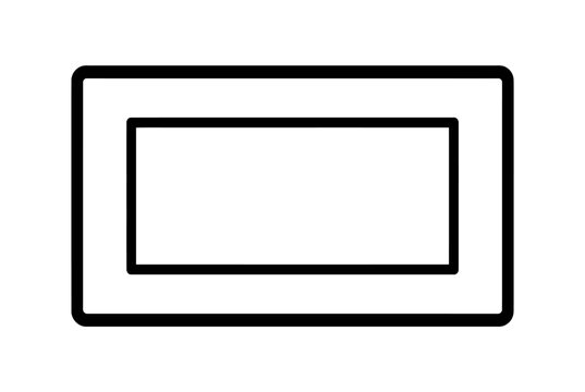 Simple black rectangular frame border isolated on a white background