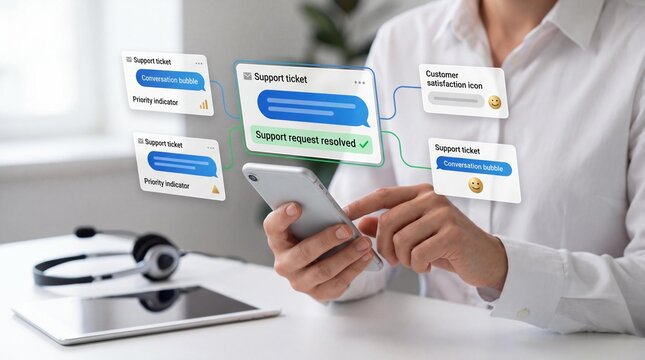 Customer support request resolved on smartphone