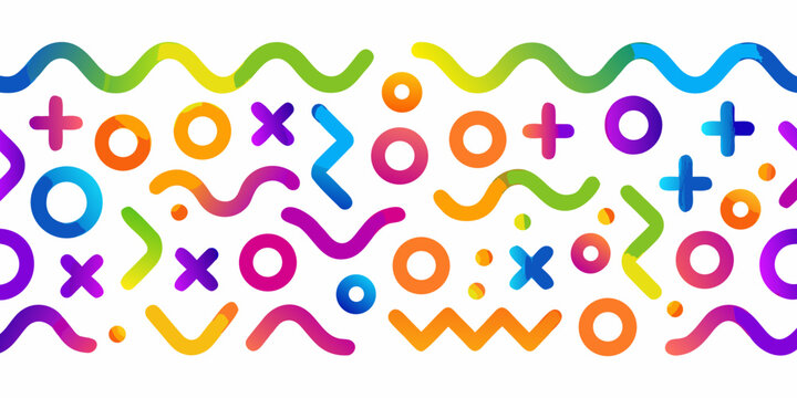a dense horizontal arrangement of thick tangled colorful lines on white background pattern abstract art graphic
