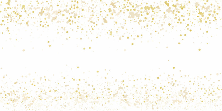 a festive header design with gold confetti on white background scatter pattern holiday celebration decoration sparkle
