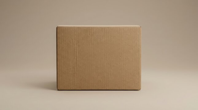 Cardboard container rests on a neutral surface to highlight its structural utility.